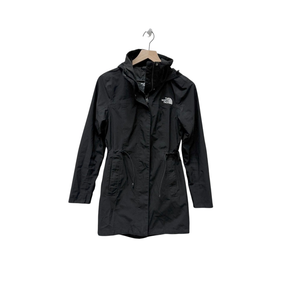 The North Face Women Black Hooded Rain Jacket Water Repellent Size XS
